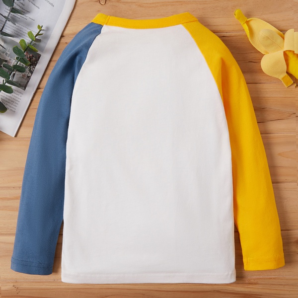 Baby / Toddler Fruit Banana Letter Print Colorblock Long-sleeve Tee