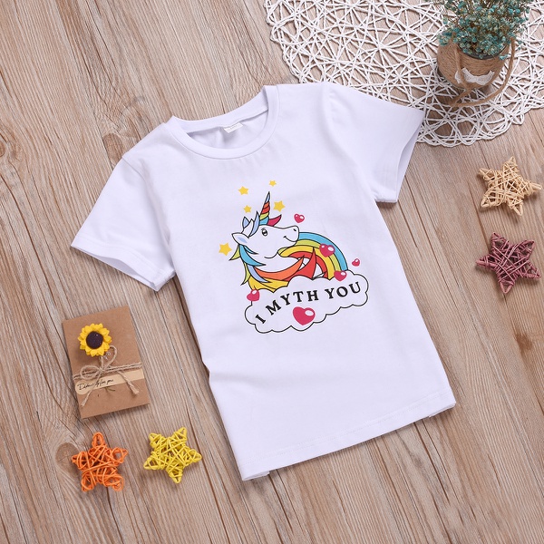 Toddler Girl Adorable Unicorn Print Tee