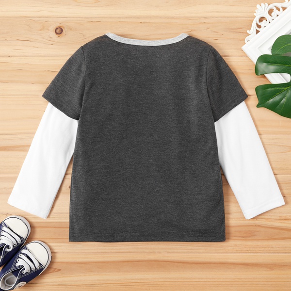 Toddler Boy Letter Print Striped Rainbow Long-sleeve Tee