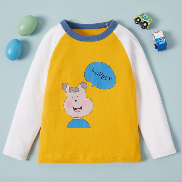 Baby / Toddler Boy Animal Letter Print Long-sleeve Tee