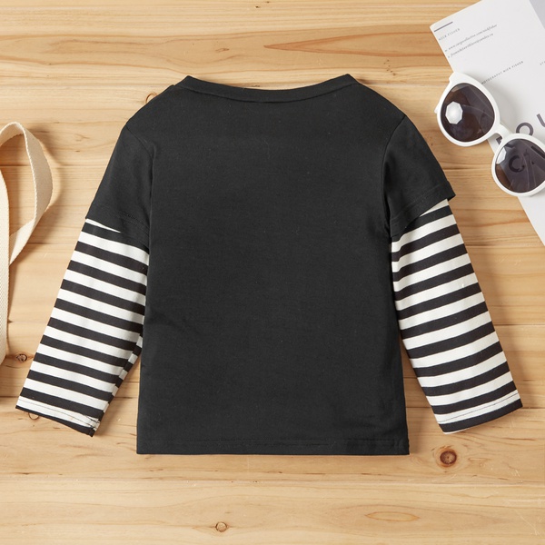 Baby / Toddler Boy Letter Print Striped Long-sleeve Tee