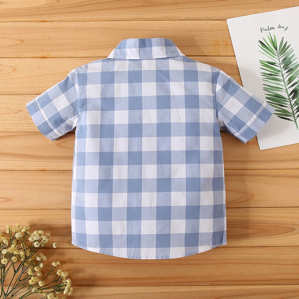 Baby / Toddler Boy Casual Plaid Bowknot Shirt