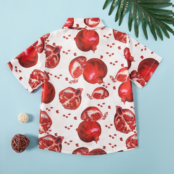 Toddler Boy Stylish Pomegranate Print Shirt