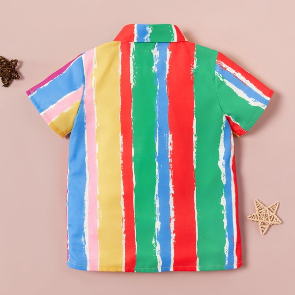 Toddler Boy Colorful Striped Shirt