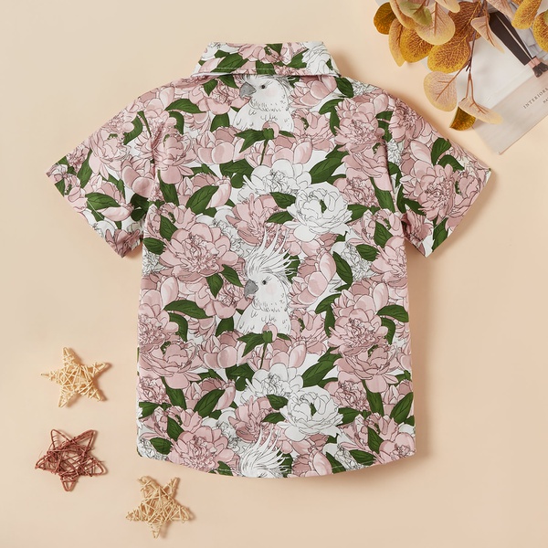 Baby / Toddler Boy Stylish Floral Print Bowknot Shirt
