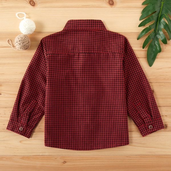 Baby / Toddler Boy Solid Plaid Long-sleeve Shirt