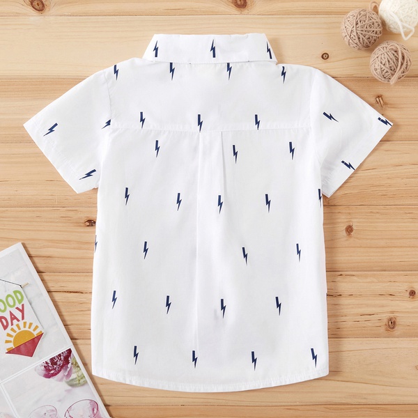 Toddler Boy Stylish Lightning Print Shirt