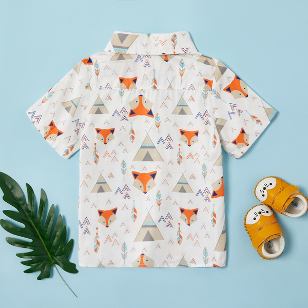 Toddler Boy Adorable Fox Print Shirt