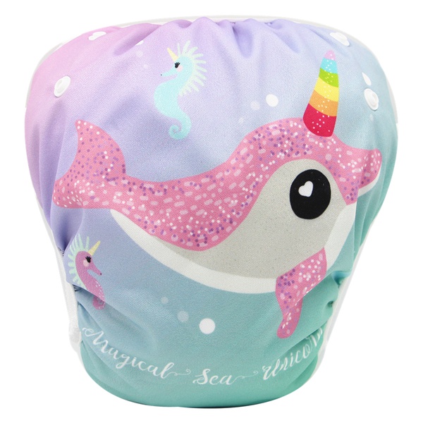 Reusable Adjustable Whale Print Baby Swim Diaper