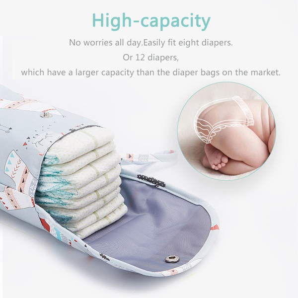 Cartoon Solid Print Waterproof Hanging Cloth Diaper Wet/Dry Bags