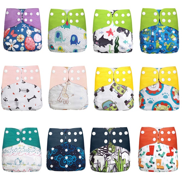 Cute Baby Washable Adjustable Cloth Diaper Waterproof Breathable Eco-friendly Diaper Without Insert
