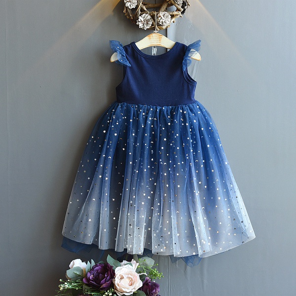 Baby / Toddler Girl Pretty Stars Decor Tulle Dress