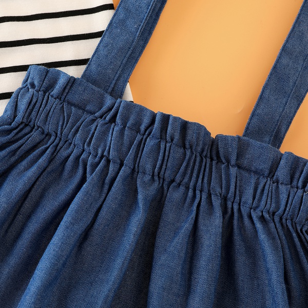 3-piece Baby / Toddler Girl Striped Top and Solid Skirt with Headband Set