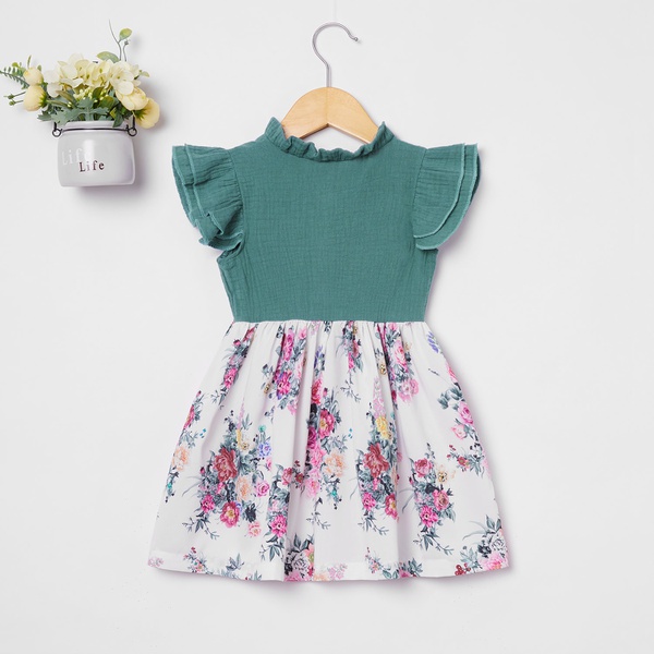 Baby / Toddler Girl Pretty Floral Print Bowknot Dresses