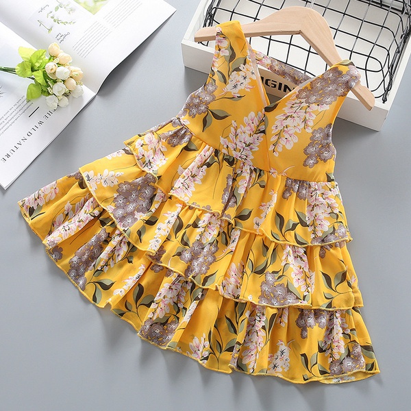 Baby / Toddler Girl Pretty Floral Print Layered Dresses