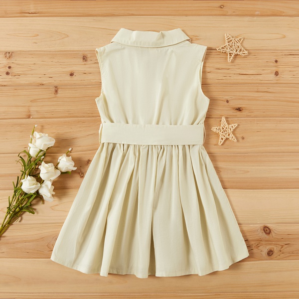Baby / Toddler Girl Casual Solid Bowknot Dress