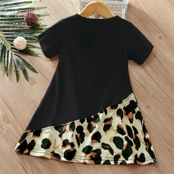 Baby / Toddler Girl Leopard Print Short-sleeve Dress