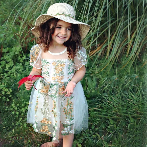 Baby / Toddler Girl Pretty Floral Decor Tulle Dress