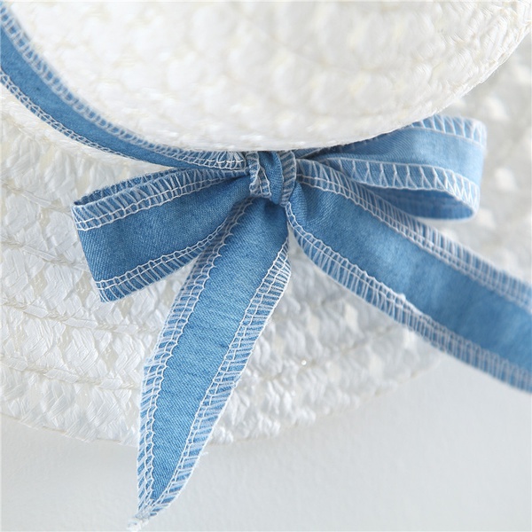 2-piece Baby / Toddler Denim Strappy Splice Tutu Dresses and Straw Hat Sets
