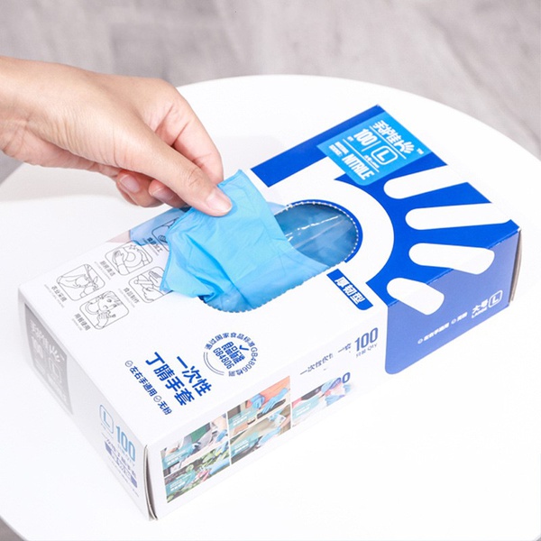 100 Pcs Nitrile Disposable Gloves Powder Free Rubber Latex Free Non Sterile Ambidextrous Comfortable Gloves