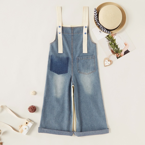 Stylish Denim Strap Pants (No Hat )