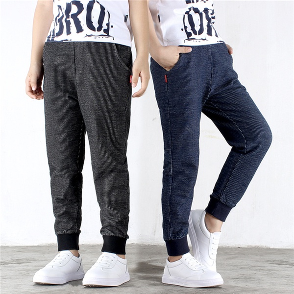 Trendy Solid Denim Casual Narrow-leg Pants
