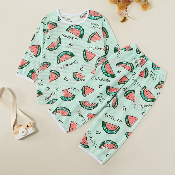 Stylish Fruit Print Allover Tee and Pants Sets