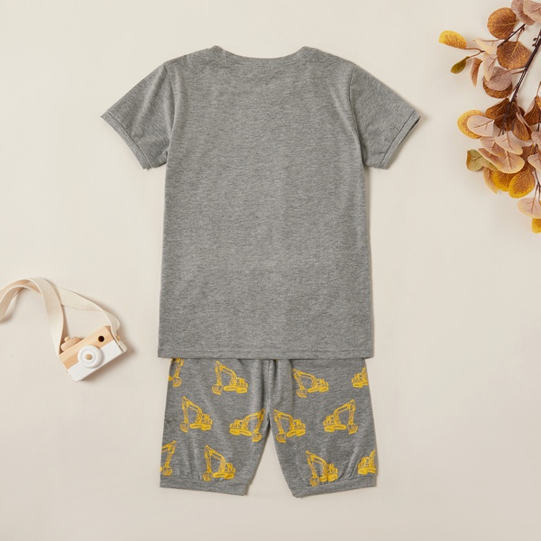 Trendy Digger Print Tee and Allover Shorts Set