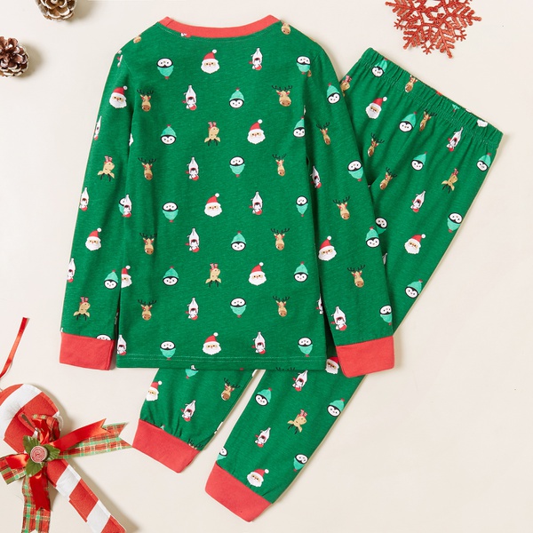 Stylish Christmas Santa Allover Print Sweatshirt and Pants Set