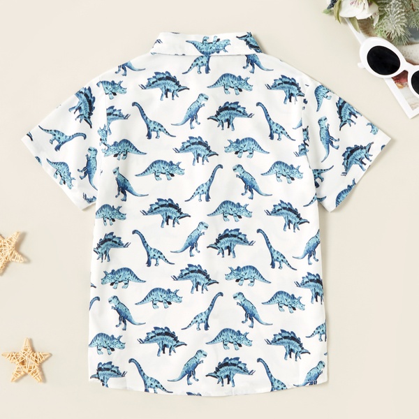 Stylish Dinosaur Allover Print Polo Shirt