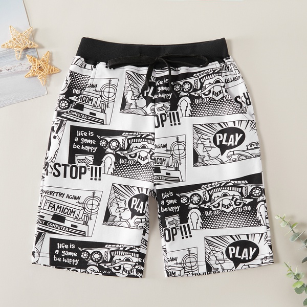 Fashionable Letter Allover Beach Shorts