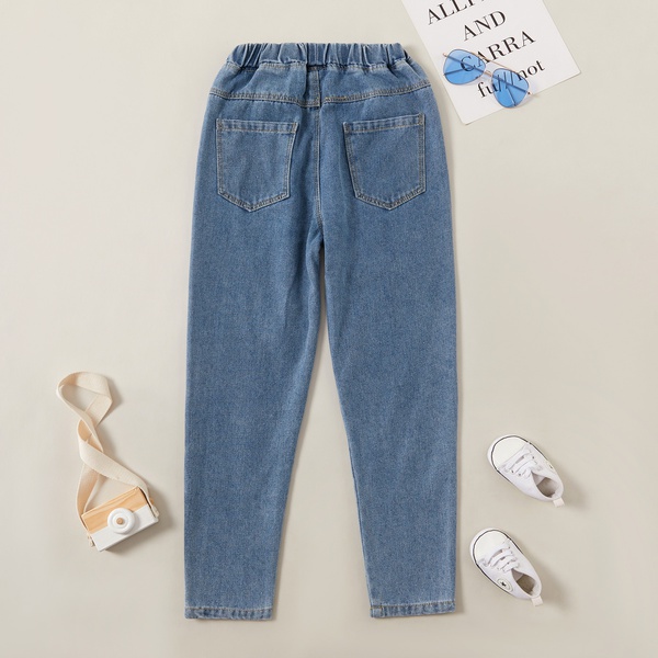 Trendy Line Design Solid Harem Jeans