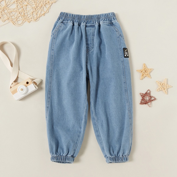Trendy Blue Elasticized Waist Jeans for Boys