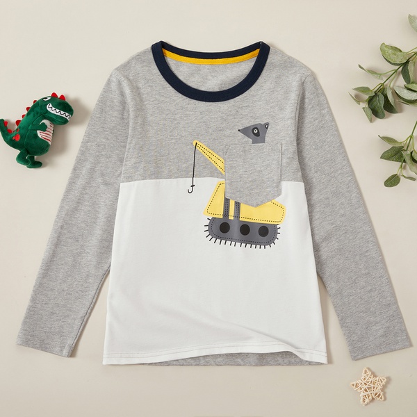 Trendy Cartoon Crane Long-sleeve Tee