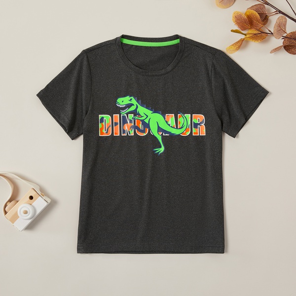 Sporty Cartoon Dinosaur Fast-drying Tee