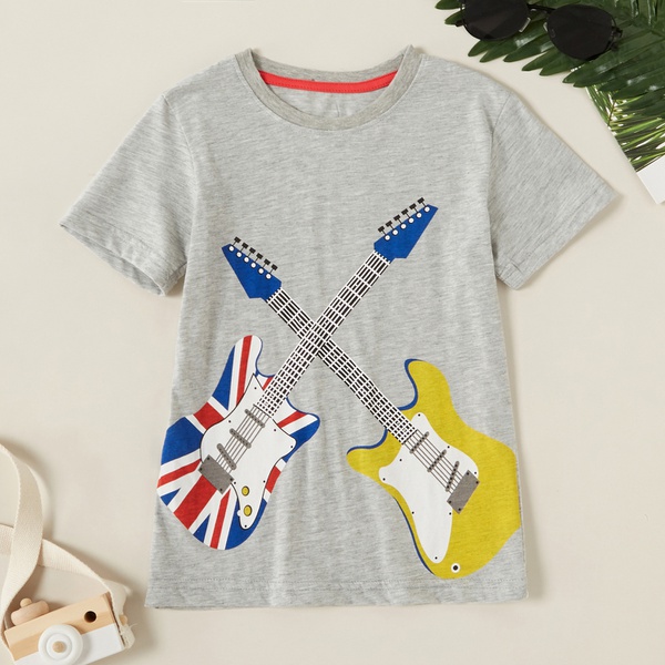Fashionable Electric Guitar Print Tee