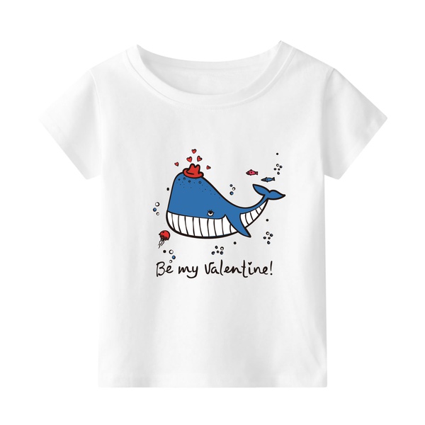 Fashionable Whale BE MY VALENTINE Short-sleeve Tee