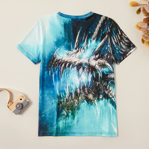Stylish Devil Dragon Print Tee
