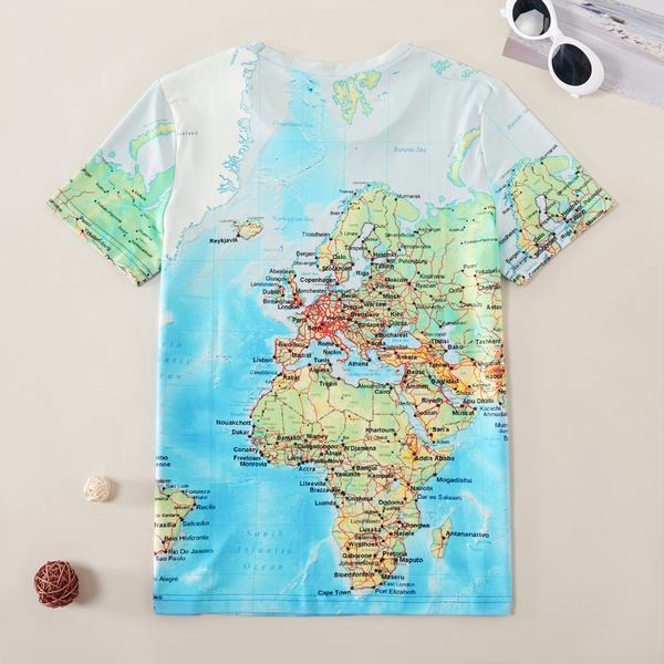 Stylish World Map Print Tee