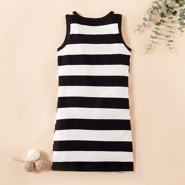 Fashionable Striped Sleeveless Dress