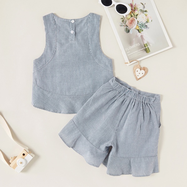 2-piece Fashionable Striped Tank and Shorts Set