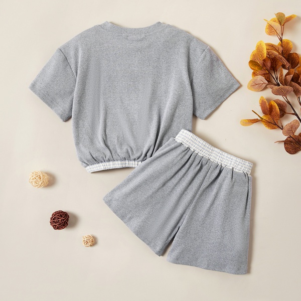 2-piece Sporty Solid Top and Shorts Set
