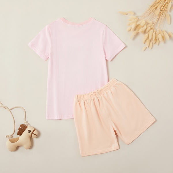 Trendy Unicorn Print Tee and Solid Shorts Set