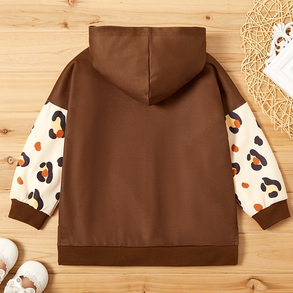 Trendy Letter Love Leopard Print Hooded Sweatshirt