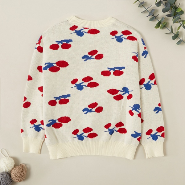 Beautiful Cherry Print Allover Sweater