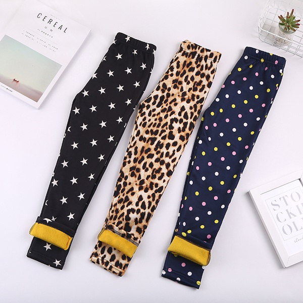 Trendy Allover Print Fleece-lining Leggings