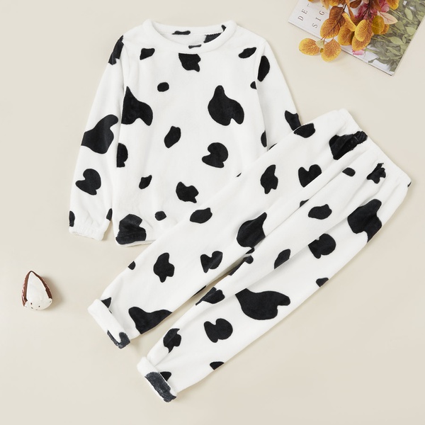 Stylish Dairy Cow Print Allover Sweatshirt and Pants