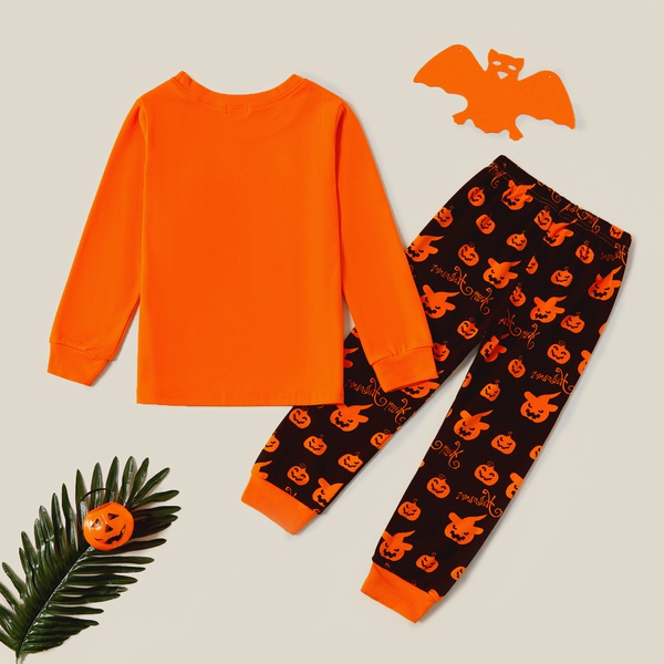 Stylish Halloween Pumpkin Print Sweatshirt and Allover Pants