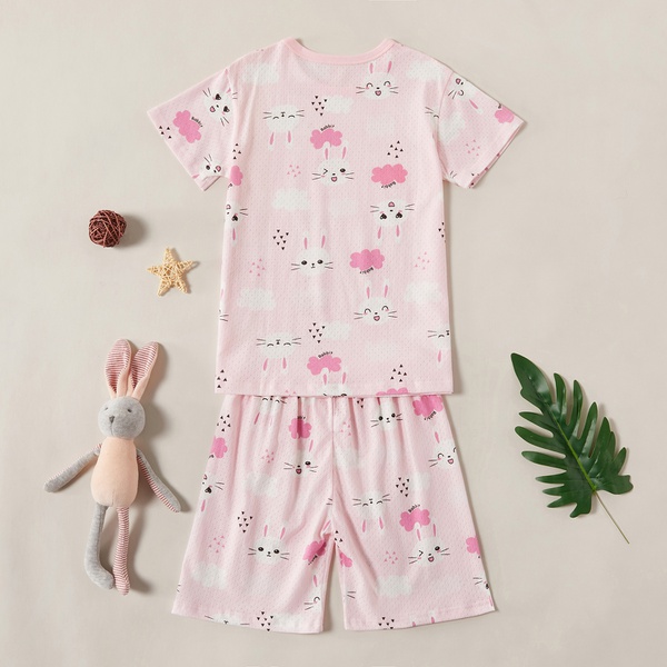 Stylish Cartoon Animal Bunny Top and Shorts Set