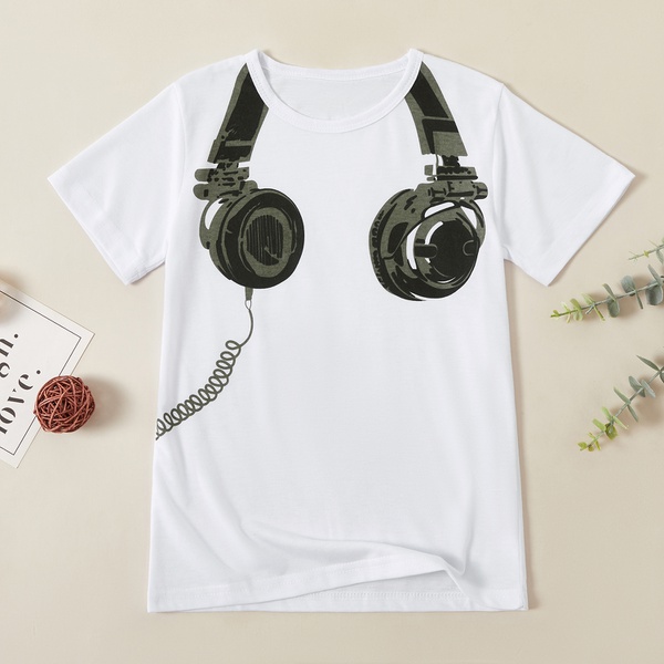 Stylish Headset Print Tees